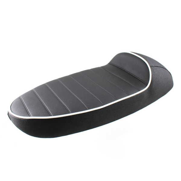 Sella sportiva con rivestimento nero e bordino bianco per pk50-125 s-xl  PK0695.2
