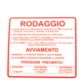 Adesivo rodaggio RMS Classic Piaggio Vespa 50-90-125cc 610170M002
