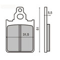 Pastiglie Freno RCLA Organiche Piaggio Quartz 50cc/Vespa Px 125cc